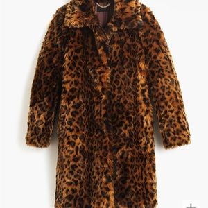 Jcrew Faux Fur Leopard Coat in S